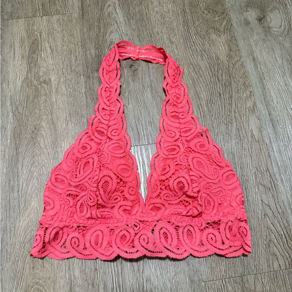 Pink lace bralette